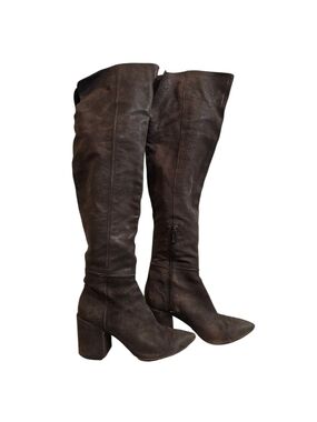 Jessica Simpson Chocolate Brown Over-The-Knee Boots Block Heel Size 7.5